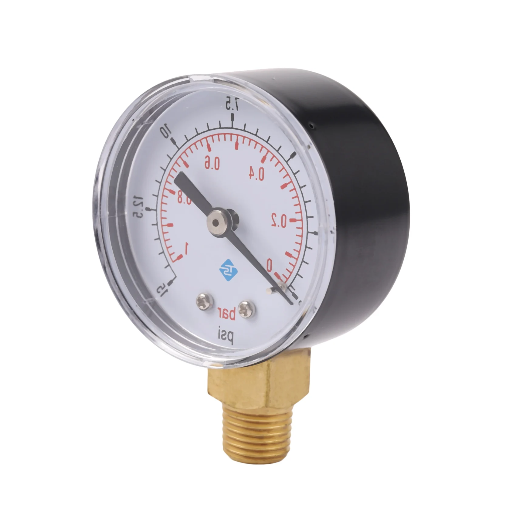 ABAN 0-1bar 50mm 수압 게이지 미터 1/4 인치 NPT 나사식 압력계 -50-15psi