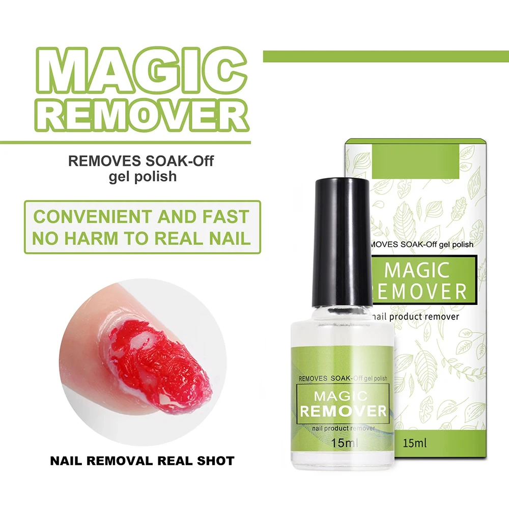 Professional Nail Polish Remover Burst Nail Gel (Don't Hurt Nails) 3 mins Quickly Removes Soak-Off Gel Polish UV Nail Lacquer 3