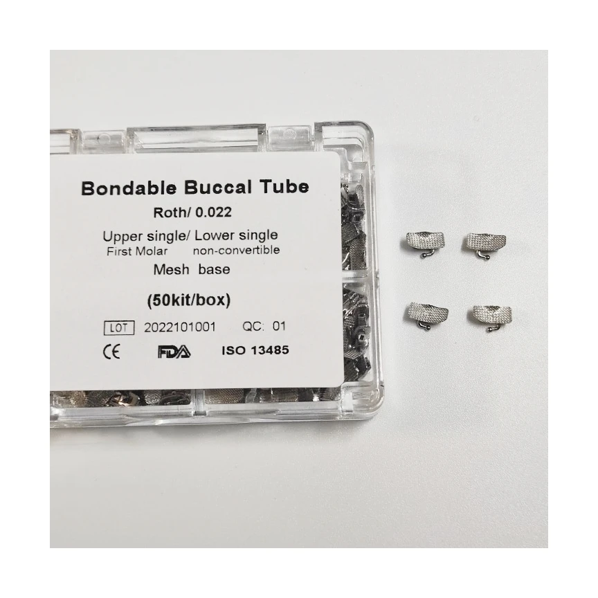 20/50Kits 80/200Pcs Mesh Base 0.022 1St Orthodontics Roth Non-Convertible Buccal Tube