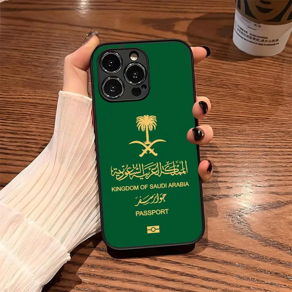 جراب هاتف آيفون بتصميم شعار المملكة العربية السعود...