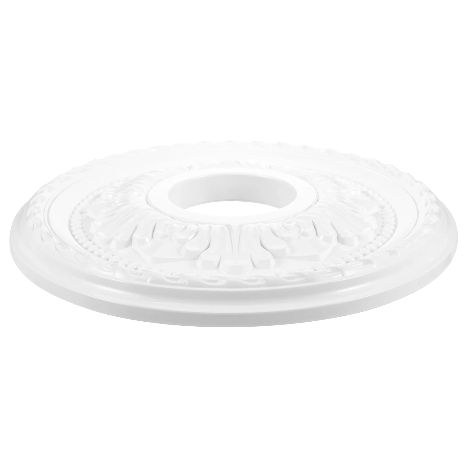 

PU Suspended Ceiling Chandelier Base Decorative Round Lamp Panel Building Materials (small White) 1pcs