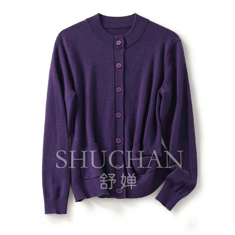

2023 new winter 100% cashmere sweater women warm knitted cardigan Loose Fit