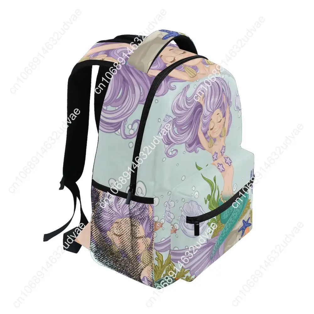 Mermaid Printing Backpack Women Big Capacity Fish Tail Travel Bag Student School Bag For Teenagers Girls Laptop Backpack