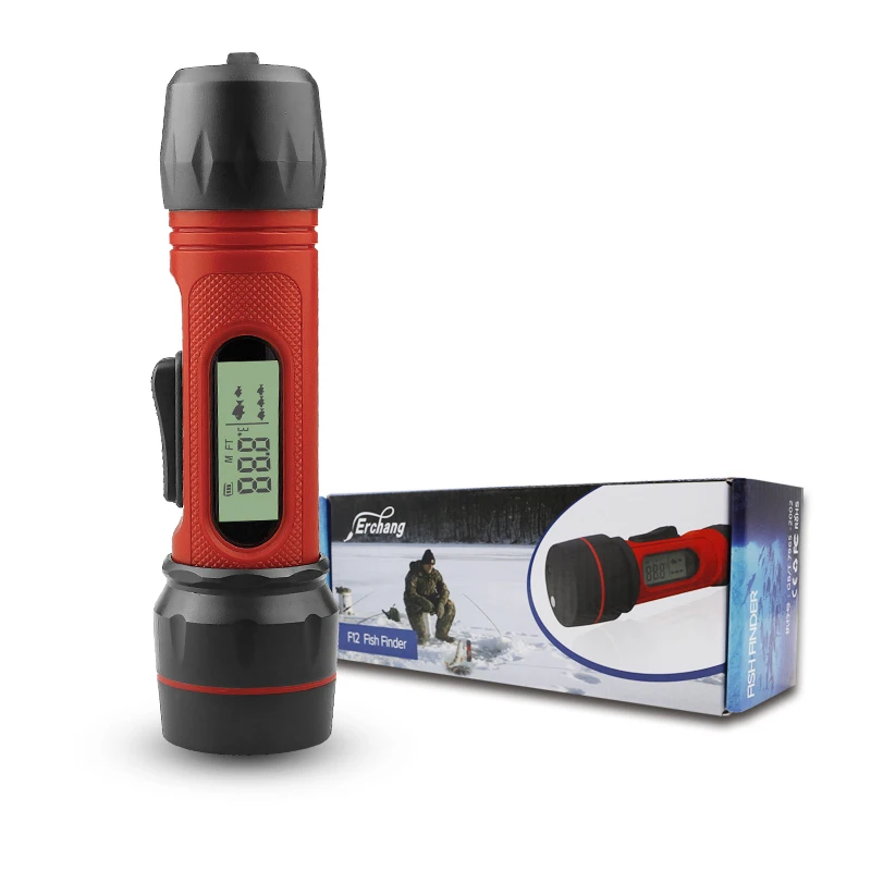 

Erchang Outdoor F12 Digital Handle Fish Finder Echo Sounder 100M Depth Portable Waterproof Sonar For Winter Ice Fishing