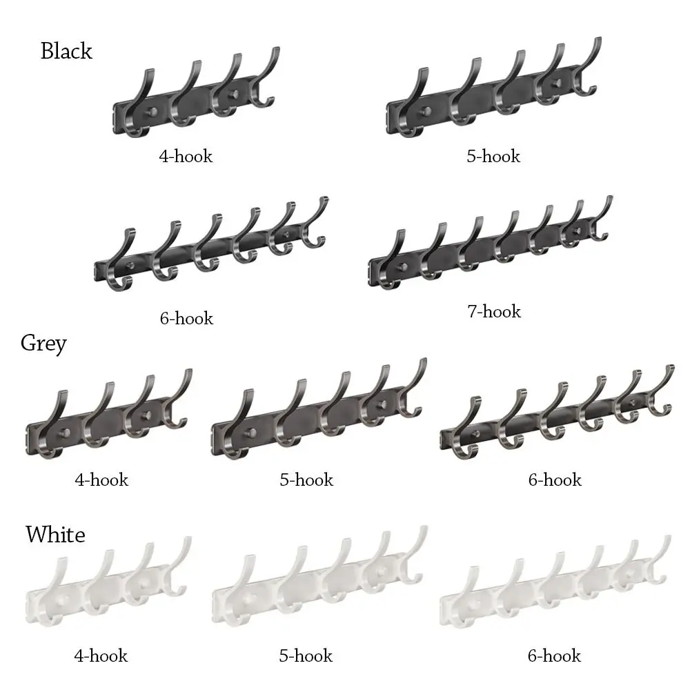 Durable Wall-mounted Hooks Hanger Over-the-door Perforation-free Clothes Holder Space Aluminum Multifunctional Door Rack 1pc