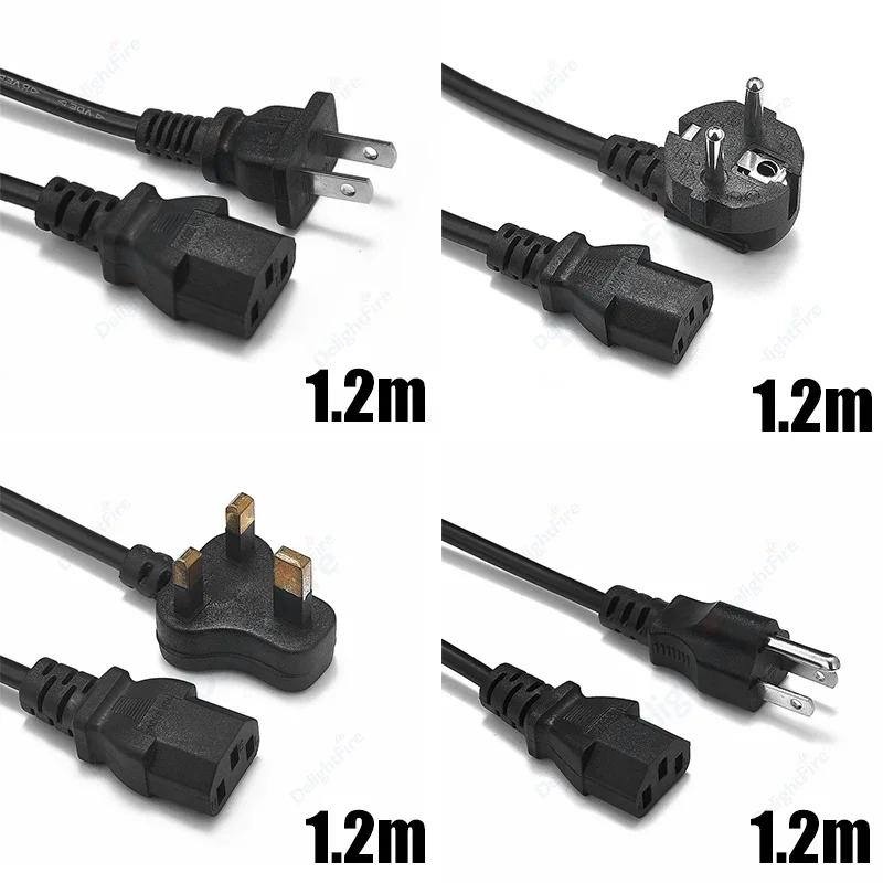 Eu Uk Us Iec C13 Cavo Di Prolunga Presa 1.2M Cavo Di Prolunga Schuko Cavo Di Alimentazione Per Computer Pc Dell Monitor Tv Ps4 Hp Stampante