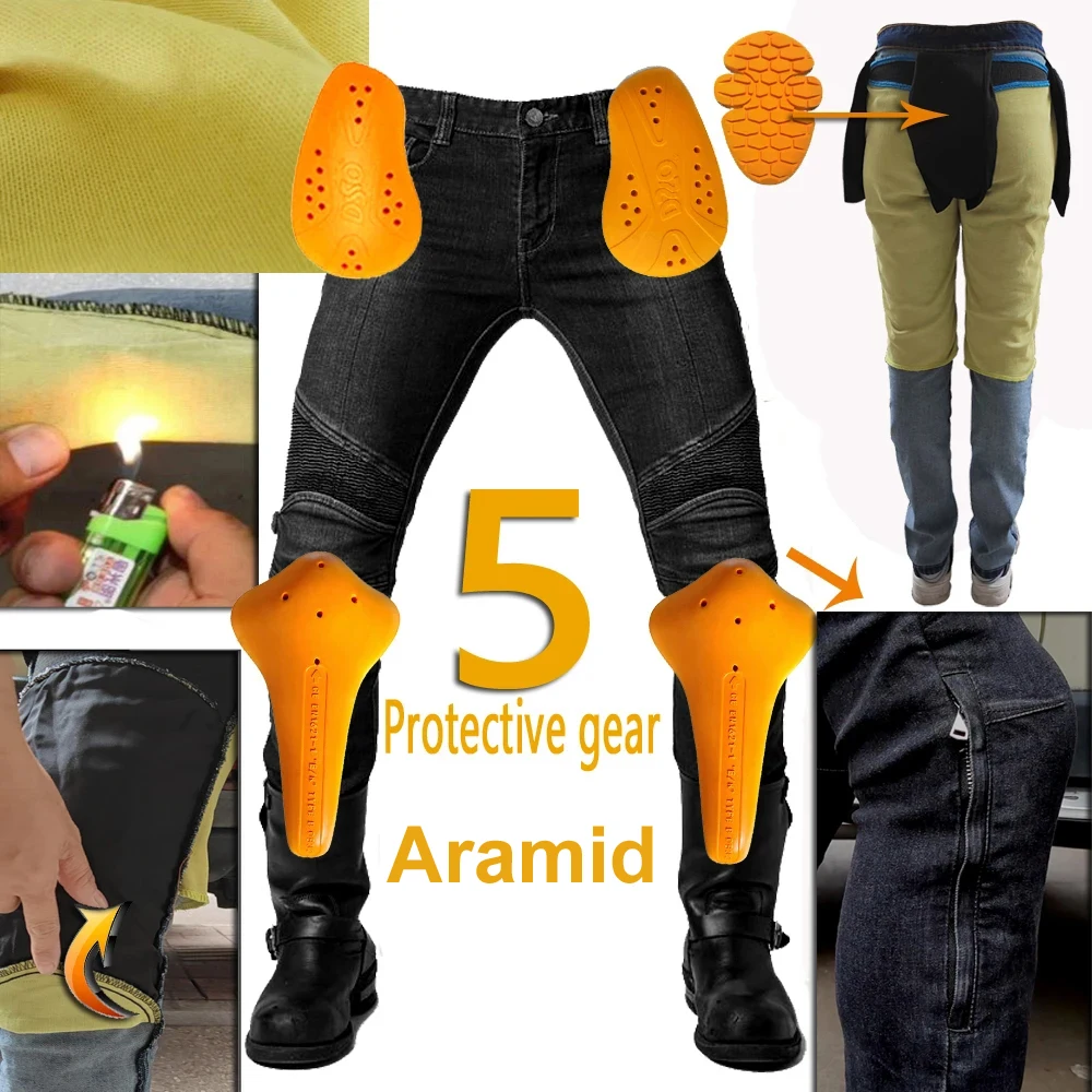Motorcycle Pants Men Moto Jeans knee Aramid Protective Gear Riding Touring Motorbike Motocross Pants Moto Pants