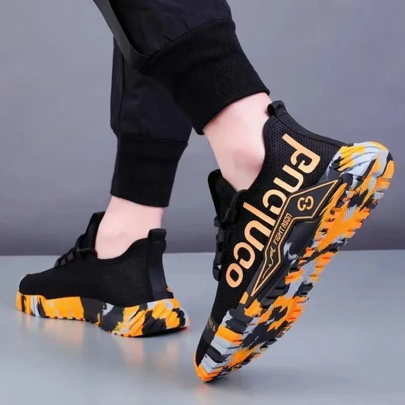 2025 Fall Breathable Thin Flying Woven Mesh Comfortable Casual Shoes Fashionable and Versatile Running Sneakers Men's Shoes 4