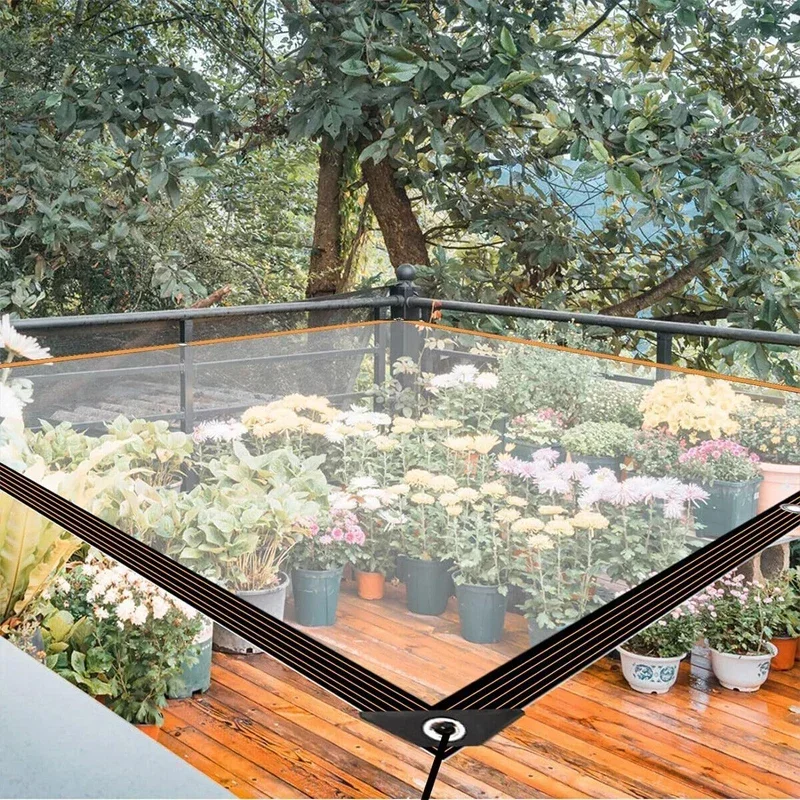 Transparent Waterproof Tarpaulin Heavy Duty Garden Plant Covering Greenhouse Membrane Tarpaulin Insulation Cold and Rain Sheet
