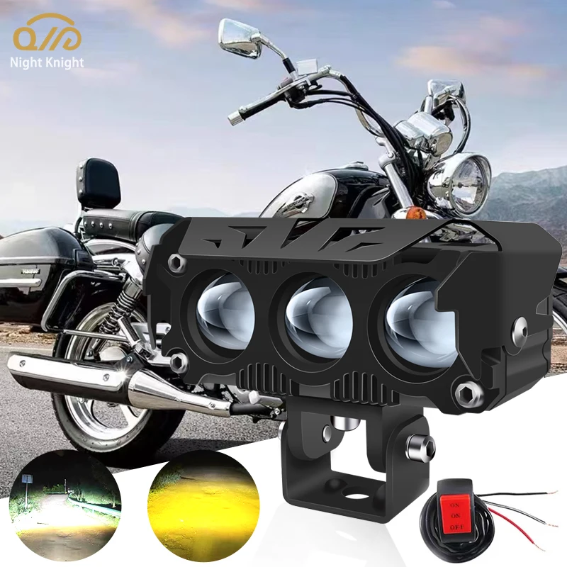 

Night knight Motorcycle LED HeadLight Work Spot Lamp Mini Projector Lens Car Offroad ATV Driving Fog Light Auxiliary Spotlight