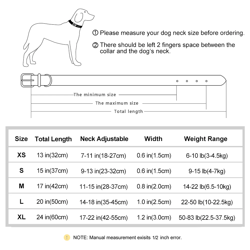 Customized PU Leather Nameplate Dog Collar Soft Padded Dogs Collars Free Engraving Name for Small Medium Large Dogs Adjustable 6