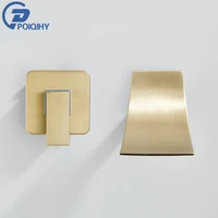 POIQIHY Brushed Golden ก๊อกน้ําอ่างล้างหน้าเดี่ยวห้องน้ําอ่างล้างหน้าแตะน้ําตก Spout ก๊อกน้ําอาบน้ําปกปิดวาล์วอาบน้ํา 1