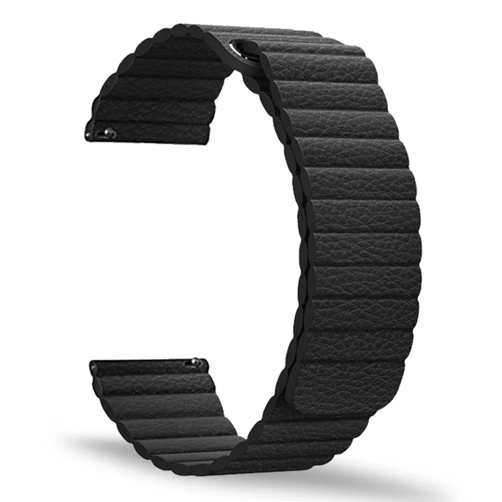 20mm 22mm Magnetic Leather Watchband for Samsung Galaxy Watch 6 5 4 3 41 45mm 42 46mm Active 2 Watch Bracelet Huawei GT 3 2