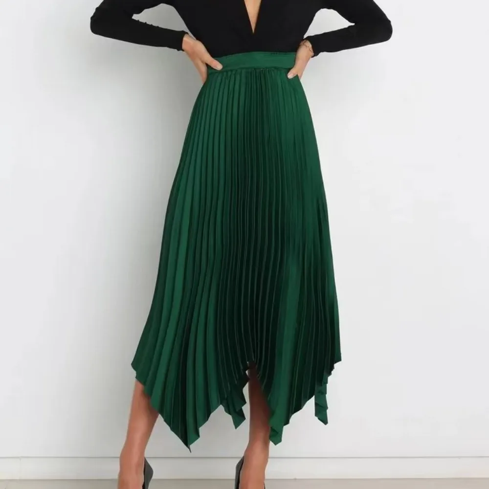 

Fashion Casual High Waisted Casual Fashion Irregular Length Women's Pleated Skirt