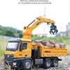 16KG Loading Electric Remote Control Engineering Truck 1:14 26CH Simulation Lighting Sound Alloy Auto Wood Grabber Dump RC Truck 4