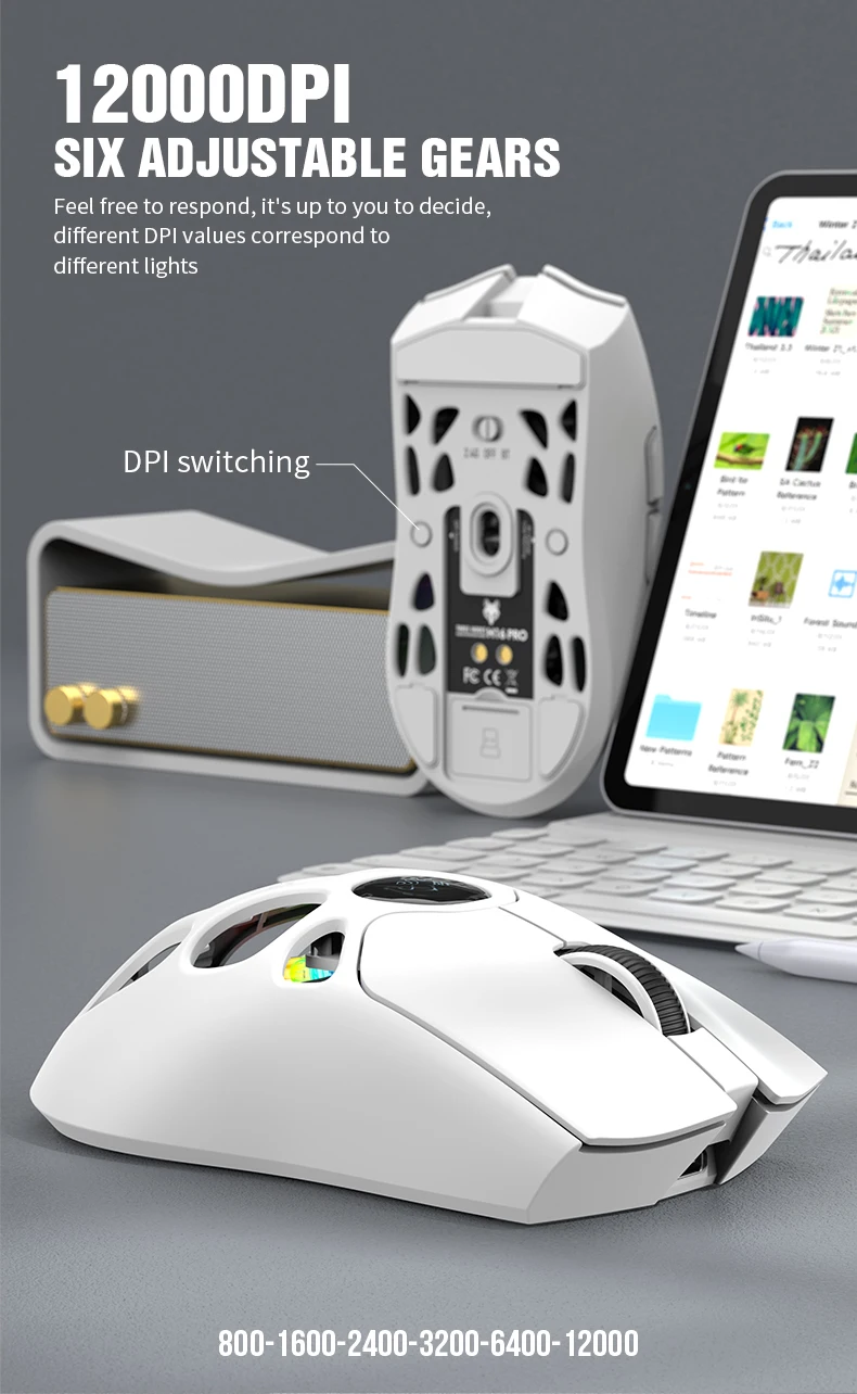XUNFOX Wireless 2.4g Mouse Lightweight Competitive Game Mouse Charging Bluetooth Three-mode 1K Return Rate 12000DPI Computer