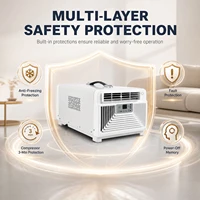 Podofo Climatiseur portable 280W, 750W, avec fonction de refroidissement/déshumidification/minuterie/LED, avec télécommande, climatiseur double fonction (refroidissement et chauffage), refroidissement rapide en 3 secondes, machine de refroidissement et de chauffage économe en énergie pour moustiquaire/lit/bureau/tente/cabine 8