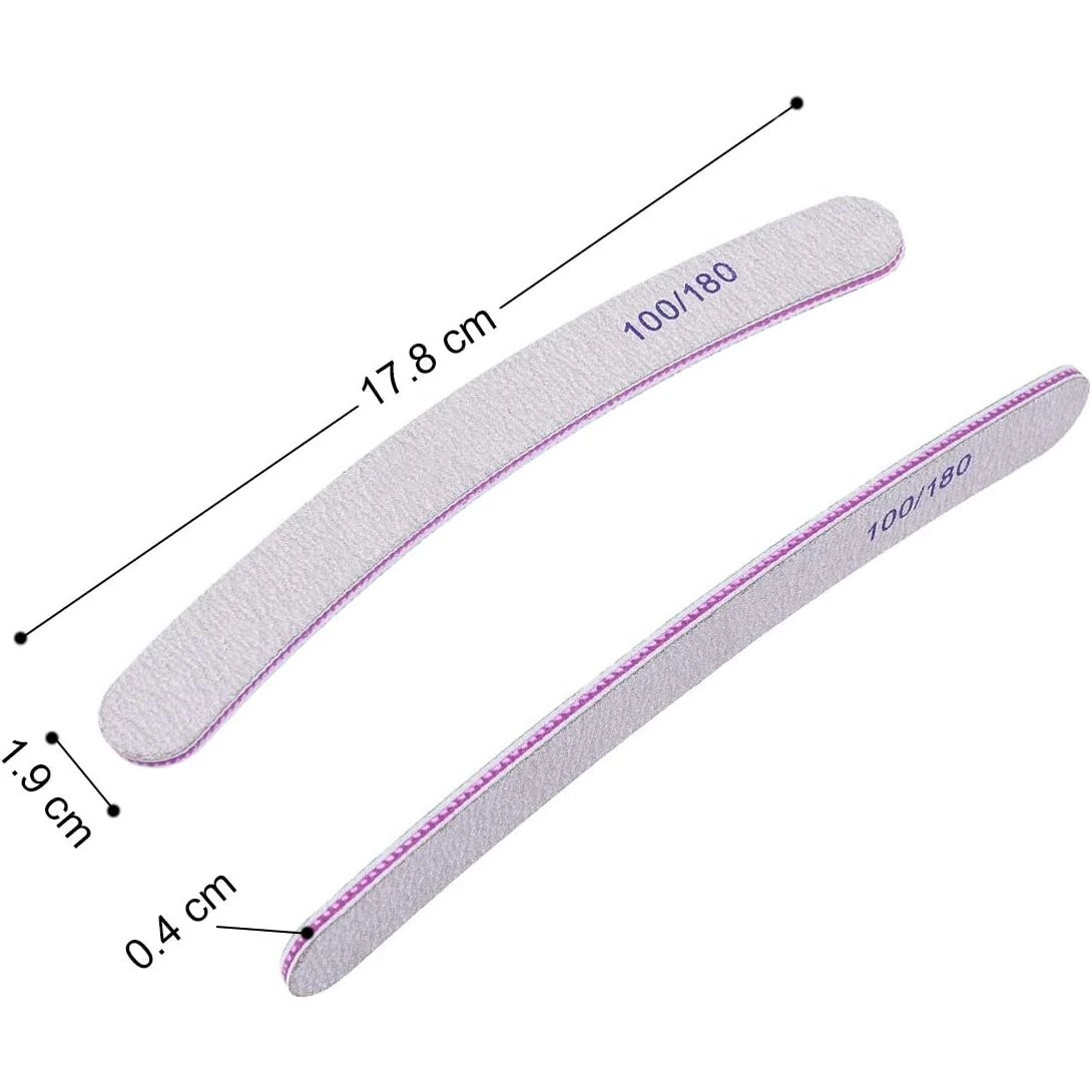25팩 양면 네일 파일, 천연 및 아크릴 네일용 그릿 프로페셔널 에머리 보드 재사용 가능한 매니큐어
