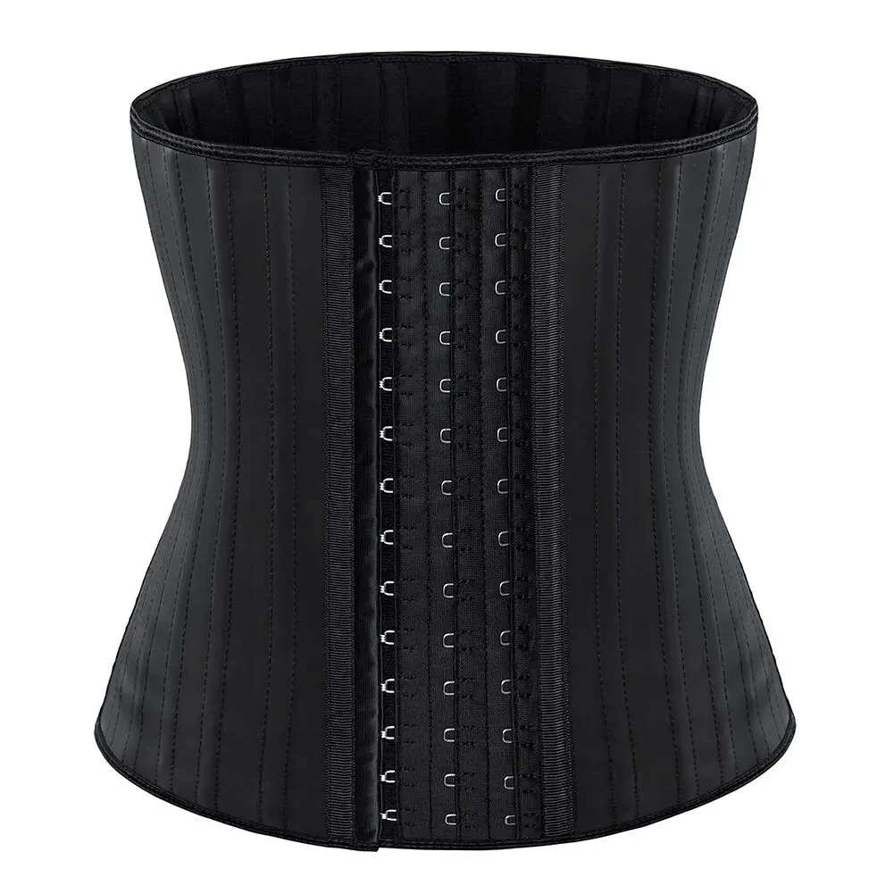 

25 Steel Bones Latex Waist Trainer Hooks And Eyes Fajas Belt Cincher Underbust Corset