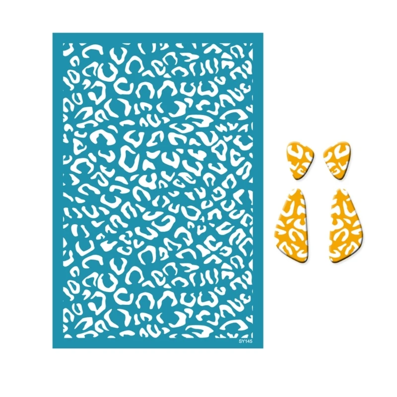 

Трафарет для шелкографии с сердцем, глина, серьги с принтом «сделай сам», многоразовые украшения для шелкографии