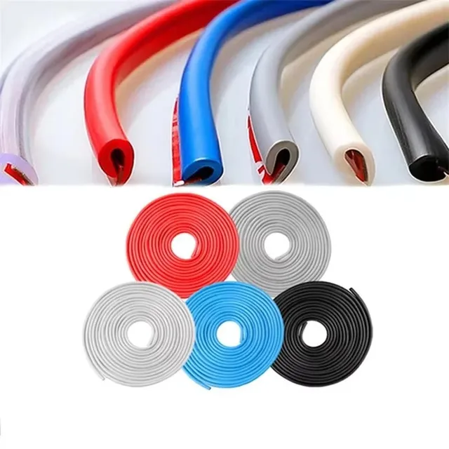 1/2pcs Car Door Edge Rubber Scratch Protector Strips Car Styling Mouldings Protection Side Doors Adhesive Scratch Tools 2M/5M 1