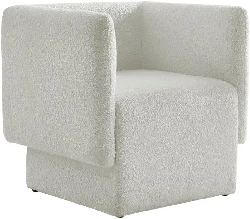 

Meridian Furniture Vera Collection Modern | Contemporary Boucle Fabric Upholstered Accent Chair, 31" W x 27" D x 29" H, Cream