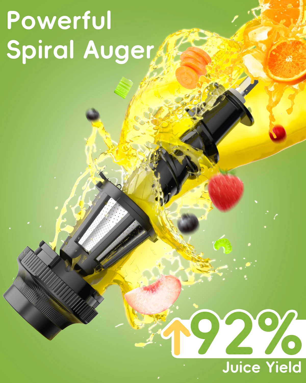 BioloMix Cold Press Juicer,Slow Masticating Juicer Machines with Reverse Function,High Juice Yield, Easy to Clean Brush & Quiet 2