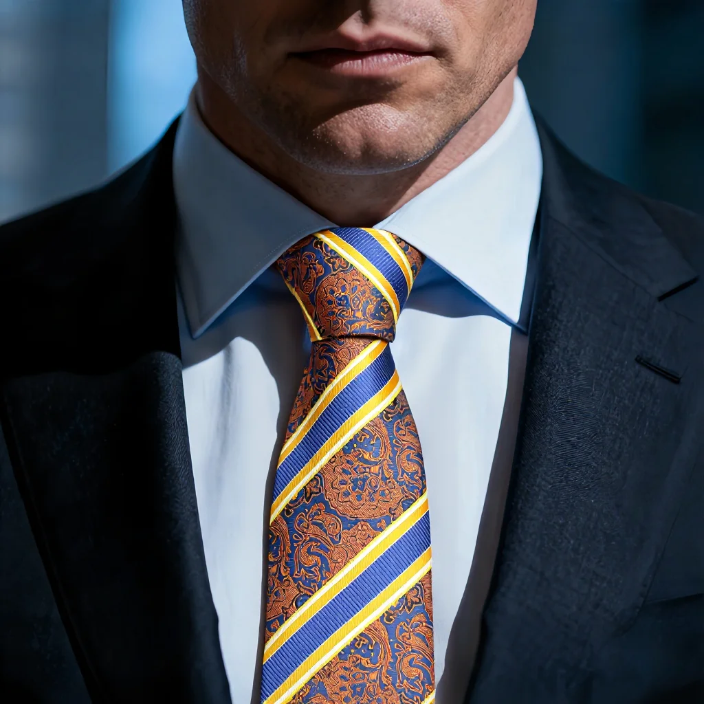 Luxus 8CM Streifen Dunkel Muster Herren Krawatte Für Mann Bräutigam Jacquard Gewebte Krawatte Für Business Hochzeit Party – Detail 6