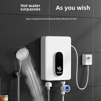 220V Electric Tankless On-Demand Instant Hot Water Heater Compact Size for Bathroom Sink Toilet Energy Efficient 1
