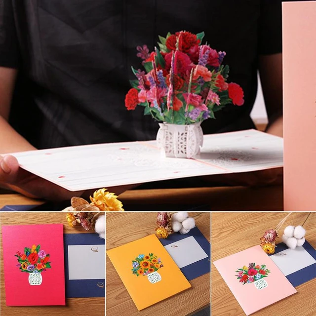 Floral Bouquet Pop Up Card - Fresh Cut Paper