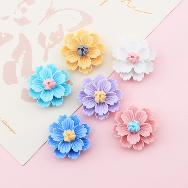 Cute flowers Flat Back Resin Cabochons Scrapbooking DIY Jewelry Craft Decoration Accessories 10pcs -L99 4