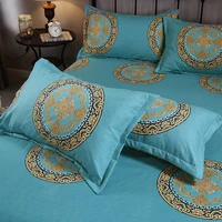 Retro Classic Pattern Printed Bed Sheet Set Soft Comfortable Flat Sheet with Pillowcases Farmhouse Bedroom Decor Bedding Set 2