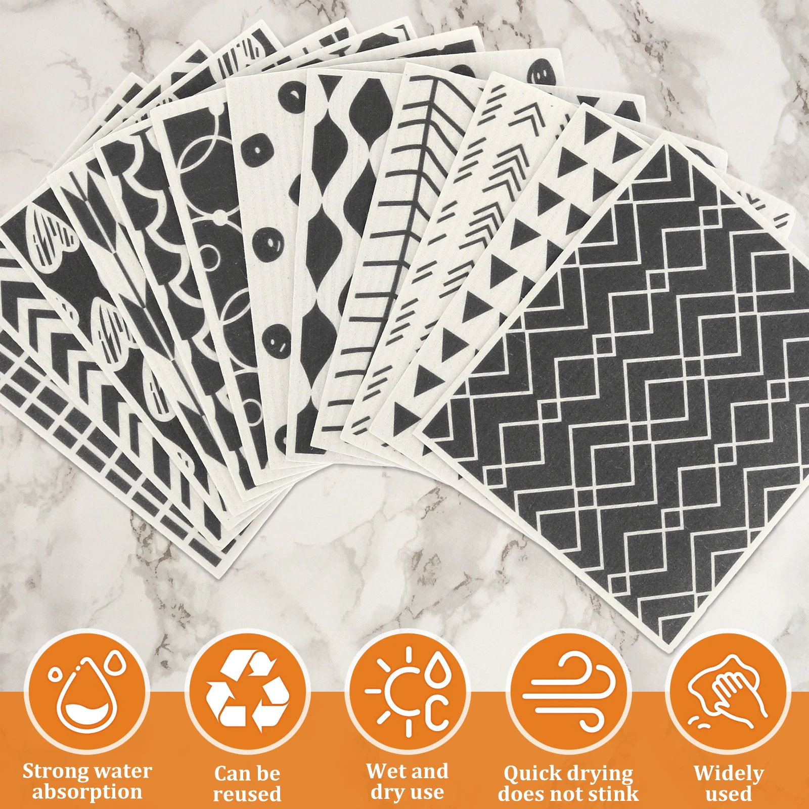 Strofinacci Svedesi Per Cucina - Set 4 Pezzi Lavabili E Assorbenti