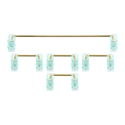 Everglide Transparent Plate Mounted Stabilizer with Gold Plated Wire for Mechanical Keyboards - Clear Black (P V3 Cyan GH60 x1)