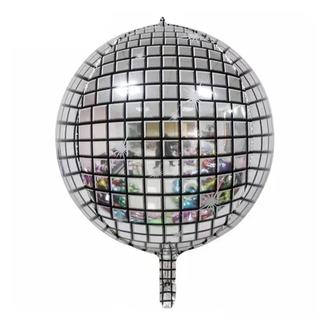 

Foil Balloons Disco Ball Silver Laser Metalic Balloon for Popular Dance Bar Party Wedding Birthday Space Decoration