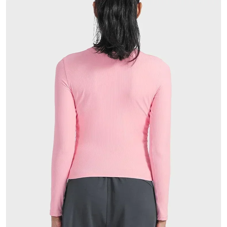 Lemon Women Ribbed Sports Long Sleeve T-shirt All It Takes Elastic Long Sleeve Shirt Breathable Quick Drying Running Fitness Top