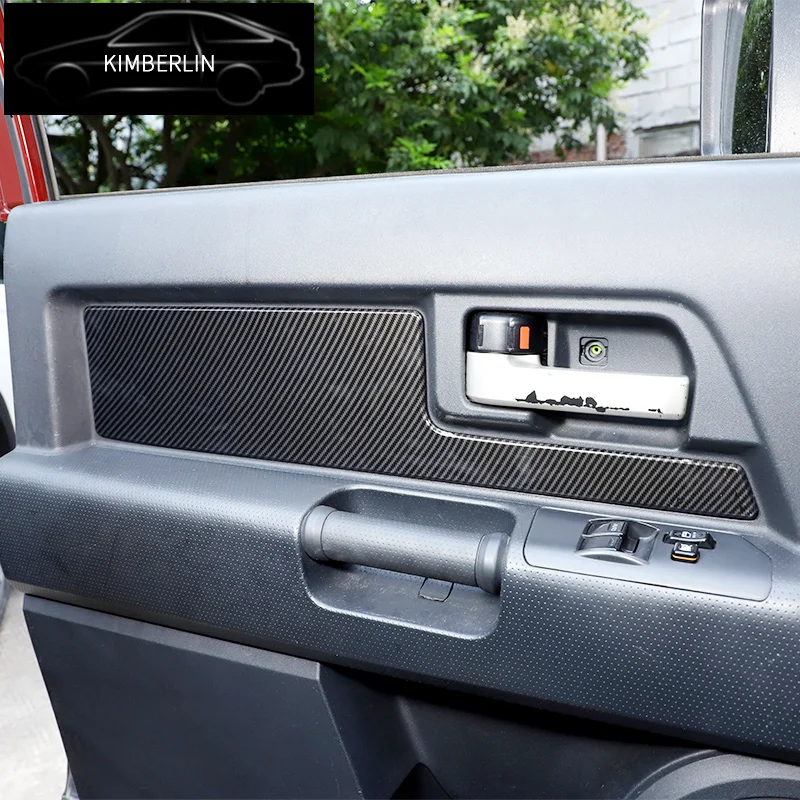 

Для 07-21 Toyota FJ Cruiser, внутренняя дверная панель, отделочная наклейка, Стайлинг интерьера автомобиля, фоторамка из АБС-углеродного волокна с рисунком
