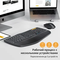 Russian Bluetooth Wireless Keyboard and Mouse Combo Split Ergonomic Keyboard for Windows Mac Android Rechargeable Mice - Image 5
