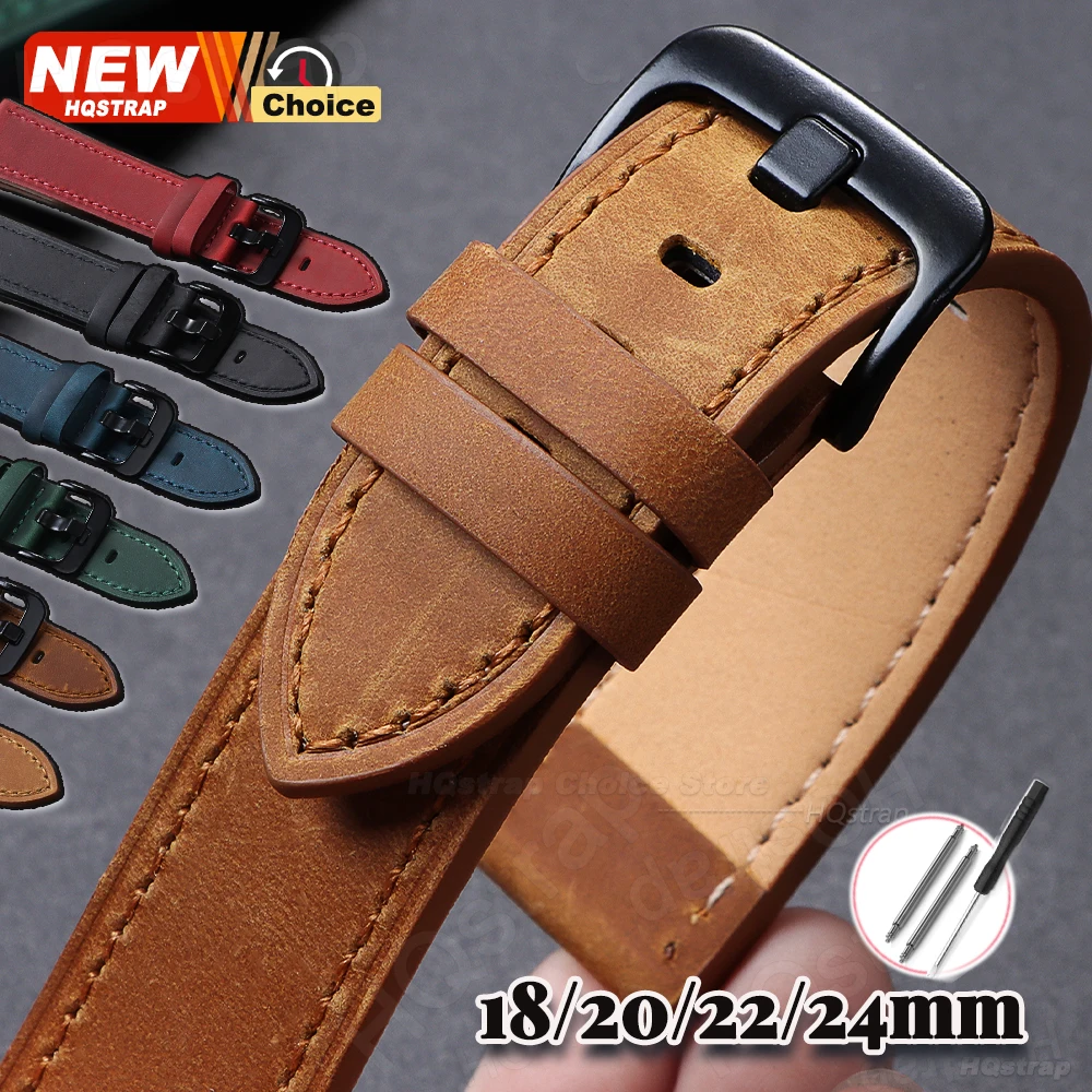 Premium Genuine Leather Watchband Replacement - Universal Strap