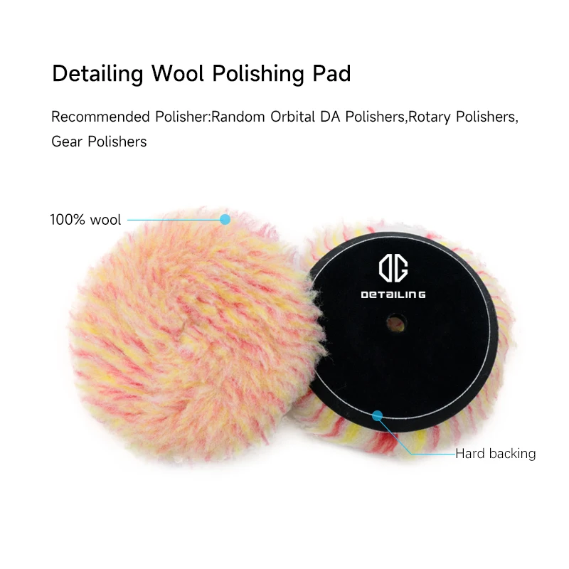 DETAILING 3"(80mm)/5"(130mm)/6"(155mm) Wool High Density Lambs Polishing Pad for Car Polisher Waxing Polishing ing