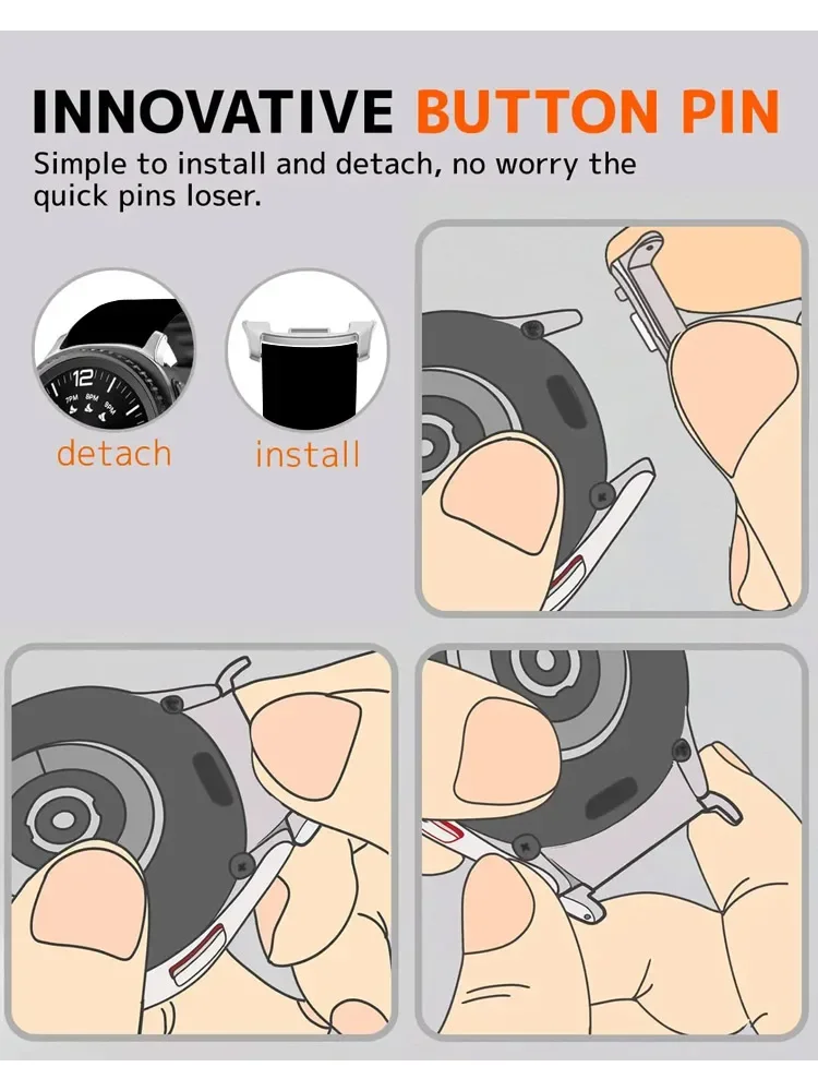 Magnetic Loop Silicone Sports Strap - No-Gap Replacement Watch Band