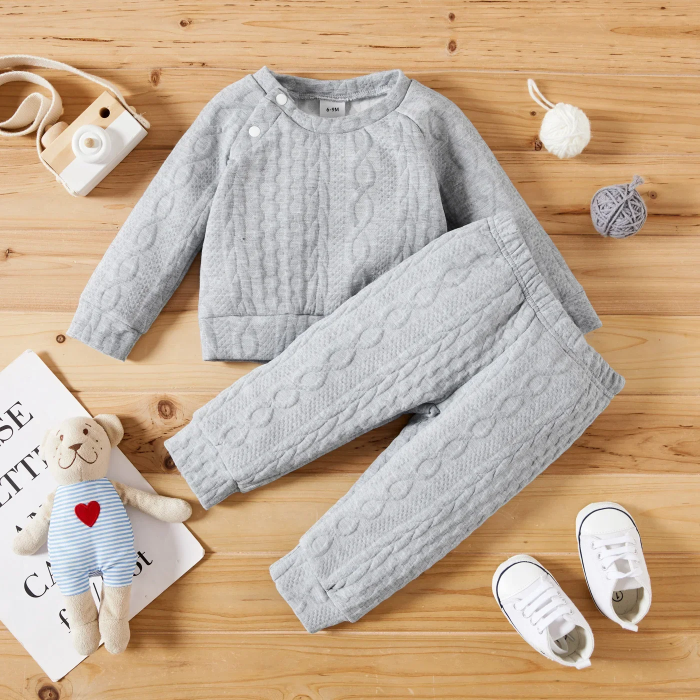 Toddler Solid Long Sleeve & Pants Set 5