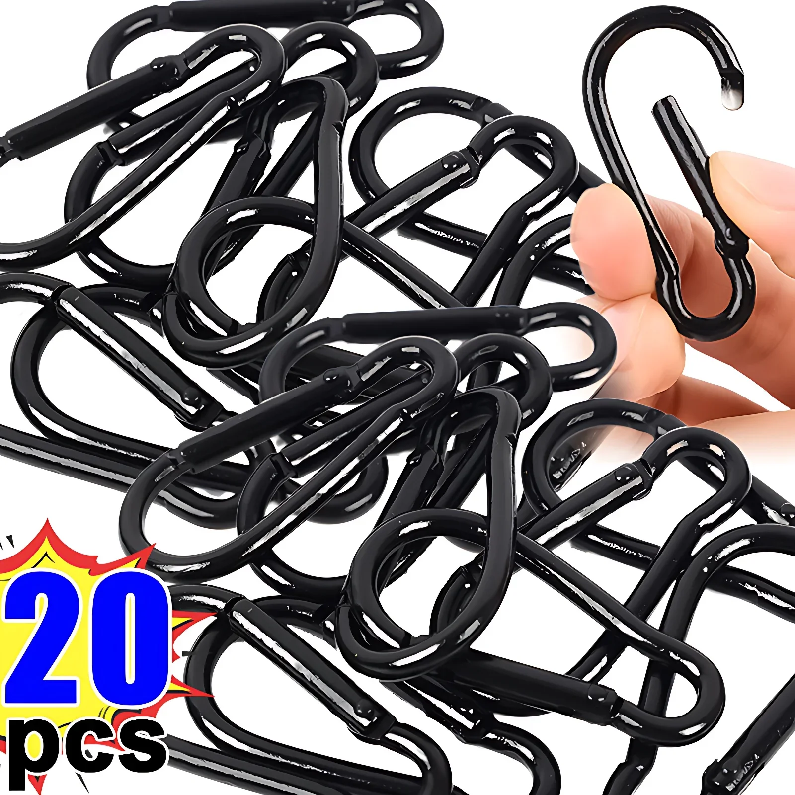 Description Picture 3 of item5/10/20PCS Aluminum Carabiner Key Chain Clip Outdoor Camping Keyring Snap Hook Water Bottle Travel Kit Climbing Accessories