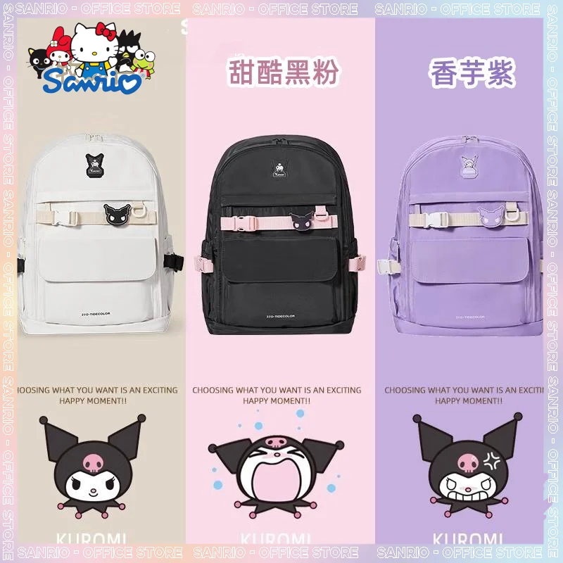 sanrio-stationary-backpack-retro-travel-bag-shoulders-bag-cartoon-kuromi-cinnamoroll-student-genuine-sanrio-schoolbag-gifts