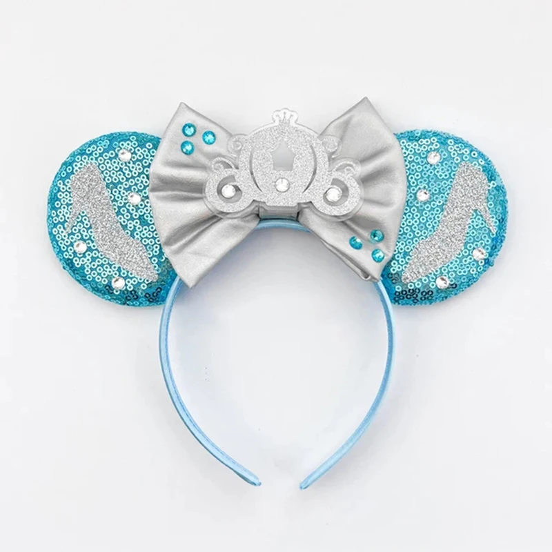 Frozen Hair Accessories Women Elsa Princess Anna Snowflake Mickey Mouse Ears Headbands Girl Crown Bow Sequins Ola