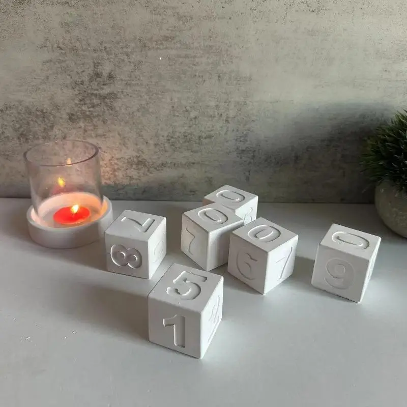 Countdown Calendar Decoration Silicone Mold With Date And Dice Star House Decoration Mold Countdown Casting Paste Mold