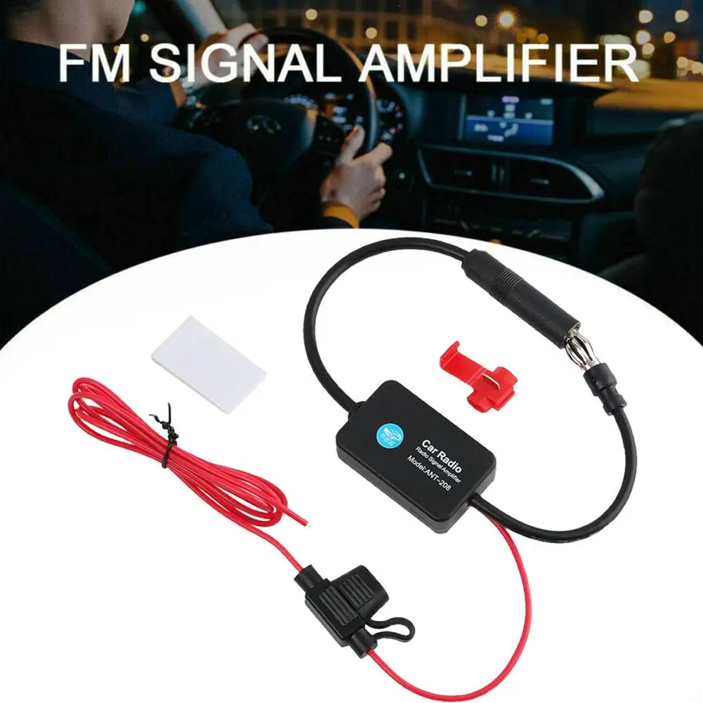 Car Antenna Practical FM Signal Amplifier Anti-interference Car Antenna Radio Universal FM Booster Amp Automobile Parts