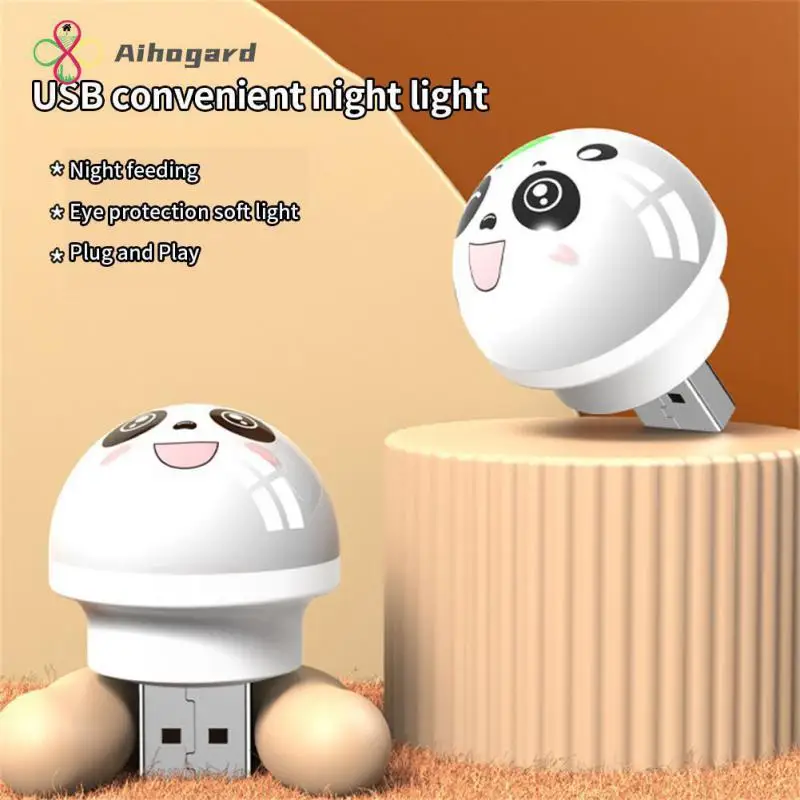 Plug Night Light Eye Protection Reading Mini Lights Computer Mobile Power Charging Book Lamps Cartoon Small Night Lighting