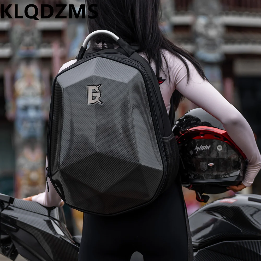 

KLQDZMS Oxford Cloth Motorcycle Lightweight Cool Backpack Matte Motorcycle Riding Bag Unisex Hard Shell Premium Feel Backpack
