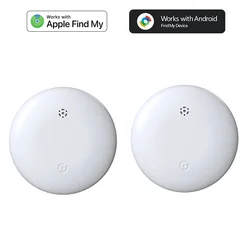 Bluetooth Tracker & Item Locator - Key & Bag Finder with Phone Tracking - Elegant Black (White - 2pack)